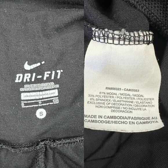 Nike black foldover modal ruched leg capri yoga pant size small - Picture 7 of 16